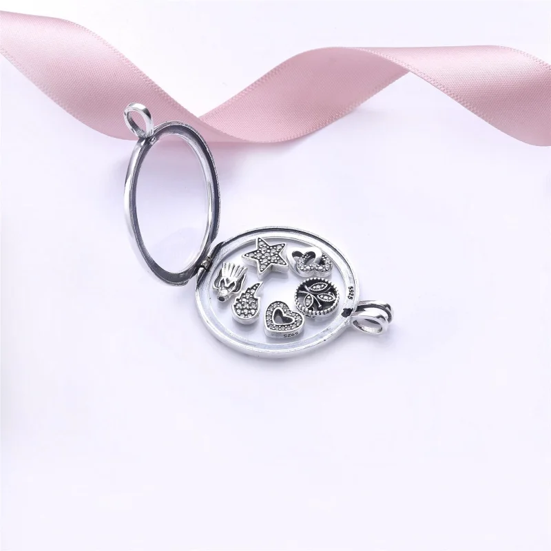 (image for) Large Sparkling Pandora Locket Necklace - PJ00210-1 - View 3