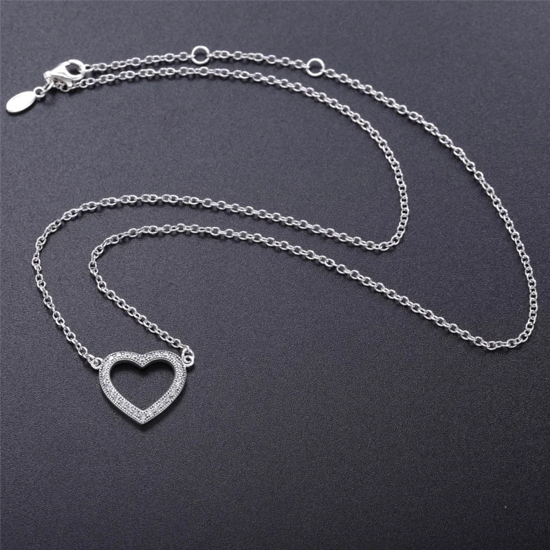 (image for) Loving Hearts of PANDORA Necklace, Clear CZ - 590534CZ-45 - Necklaces and pendan - View 2