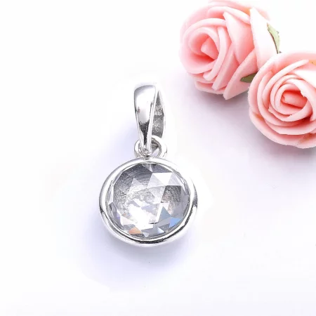 PANDORA April Droplet, Rock Crystal Pendant - 390396RC