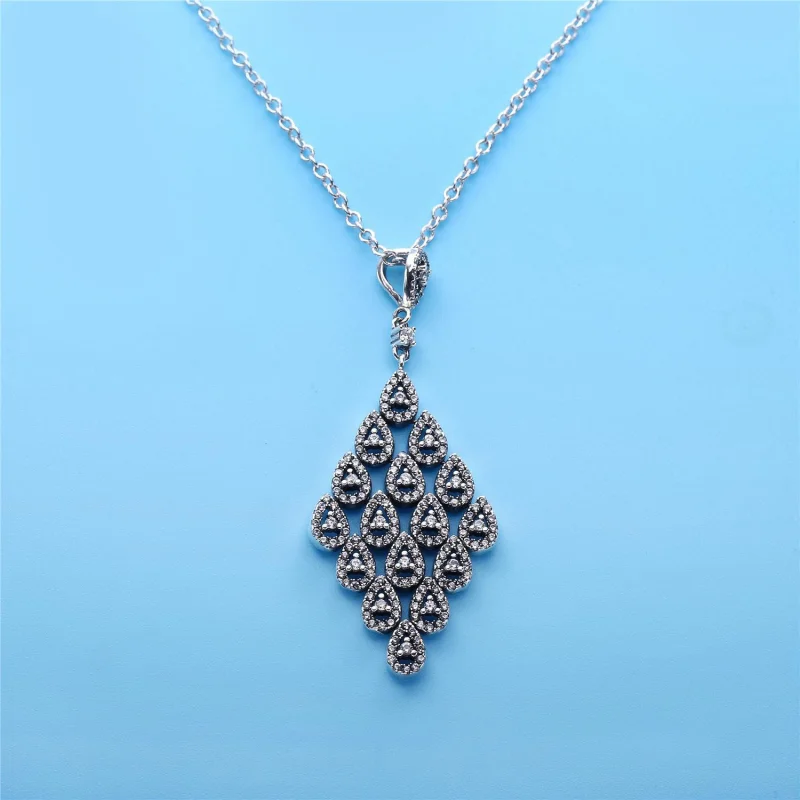 (image for) PANDORA Cascading Glamour Pendant Necklace - 396262CZ-80 - View 4