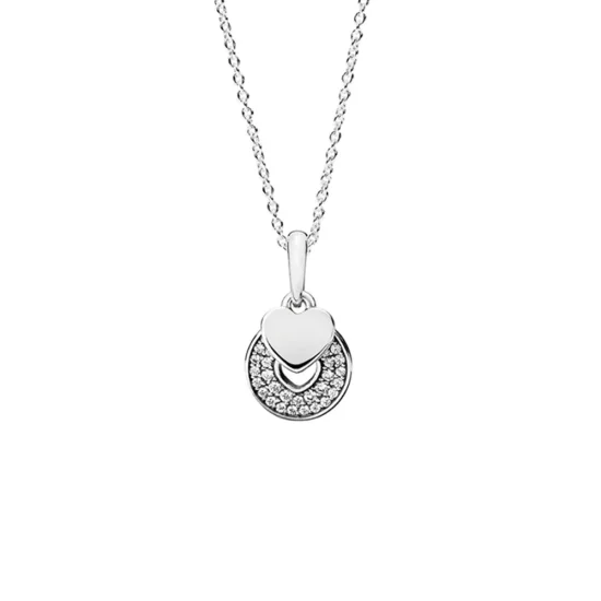 PANDORA Celebration Hearts, Clear CZ Pendant Necklace - 390404cz-70