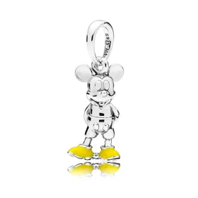 PANDORA Disney, Classic Mickey Pendant, Yellow Enamel Dangle - 397394EN06 PANDORA Disney, Classic Mickey Pendant, Yellow Enamel Dangle - 397394EN06