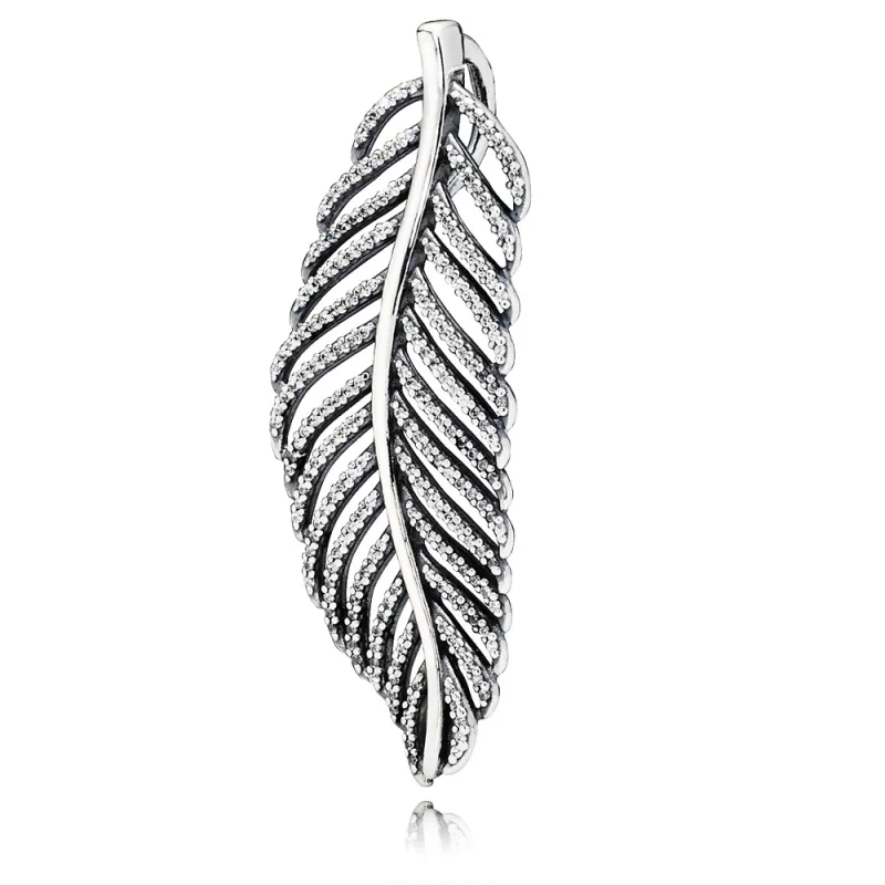 (image for) PANDORA Feather Necklace Pendant - 390350CZ - Product Image