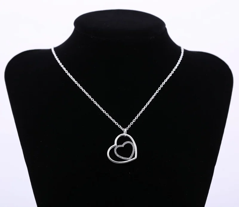 (image for) PANDORA Forever In My Heart Pendant Necklace - 390364CZ-90 - View 2