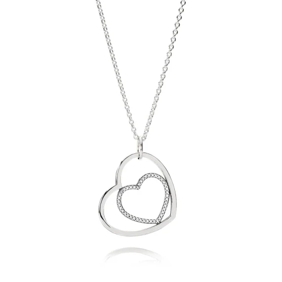 (image for) PANDORA Forever In My Heart Pendant Necklace - 390364CZ-90