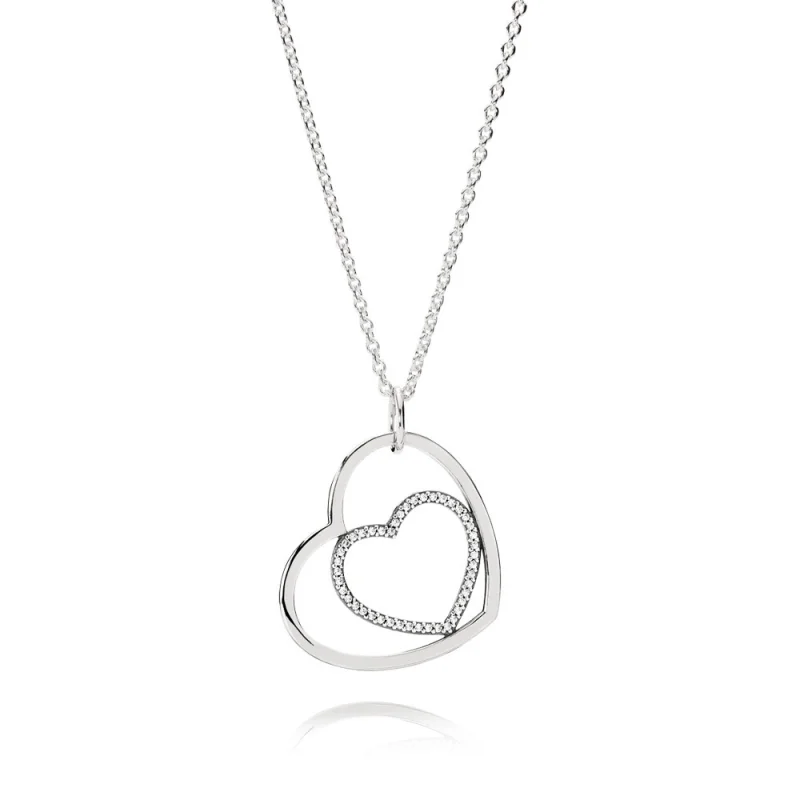 (image for) PANDORA Forever In My Heart Pendant Necklace - 390364CZ-90 - Product Image