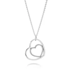 PANDORA Forever In My Heart Pendant Necklace - 390364CZ-90 PANDORA Forever In My Heart Pendant Necklace - 390364CZ-90