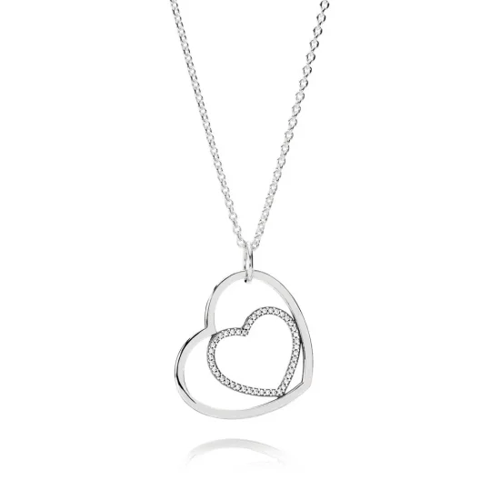 PANDORA Forever In My Heart Pendant Necklace - 390364CZ-90