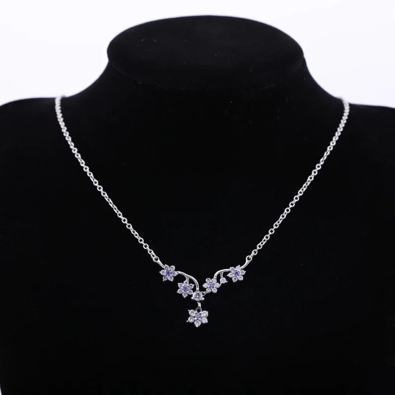 (image for) PANDORA Forget Me Not Pendant Necklace - 590519ACZ-45 - View 3