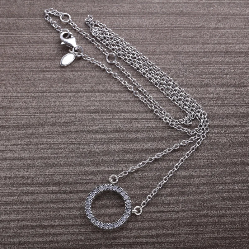 (image for) PANDORA Hearts of PANDORA Pendant Necklace, Clear CZ - 590514CZ - View 2