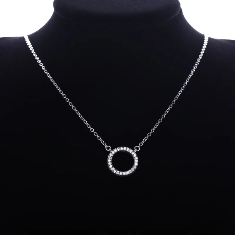 (image for) PANDORA Hearts of PANDORA Pendant Necklace, Clear CZ - 590514CZ - View 3