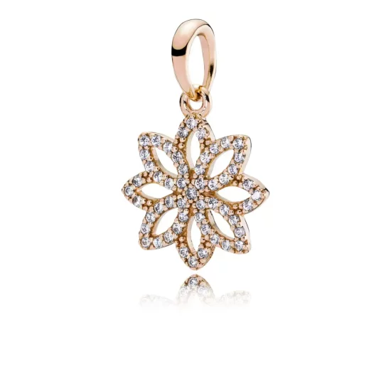 PANDORA Lace Botanique Rose Gold Pendant - 350179cz