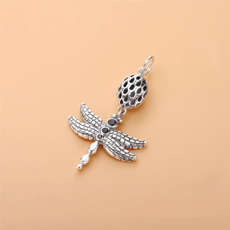 (image for) PANDORA lucky dragonfly Pendant, black cz - 390336CZK - View 2