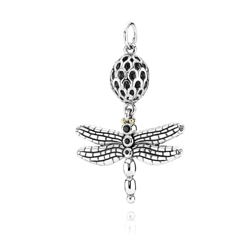 (image for) PANDORA lucky dragonfly Pendant, black cz - 390336CZK - Product Image