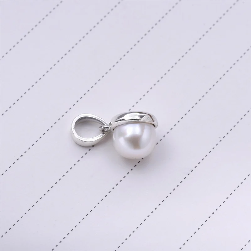 (image for) PANDORA Luminous Droplets, White Crystal Pearl Pendant - 390400WCP - View 3