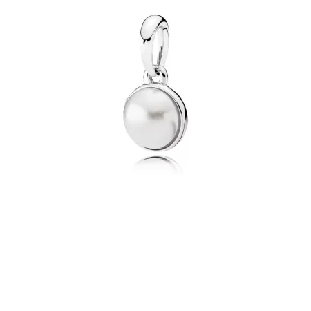 PANDORA Luminous Droplets, White Crystal Pearl Pendant - 390400WCP