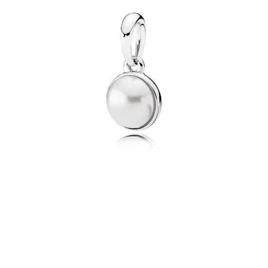 PANDORA Luminous Droplets, White Crystal Pearl Pendant - 390400WCP