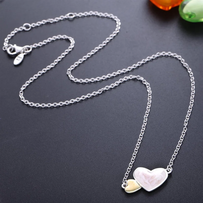 (image for) PANDORA Luminous Hearts Pendant Necklace - 590521mop-45 - View 3