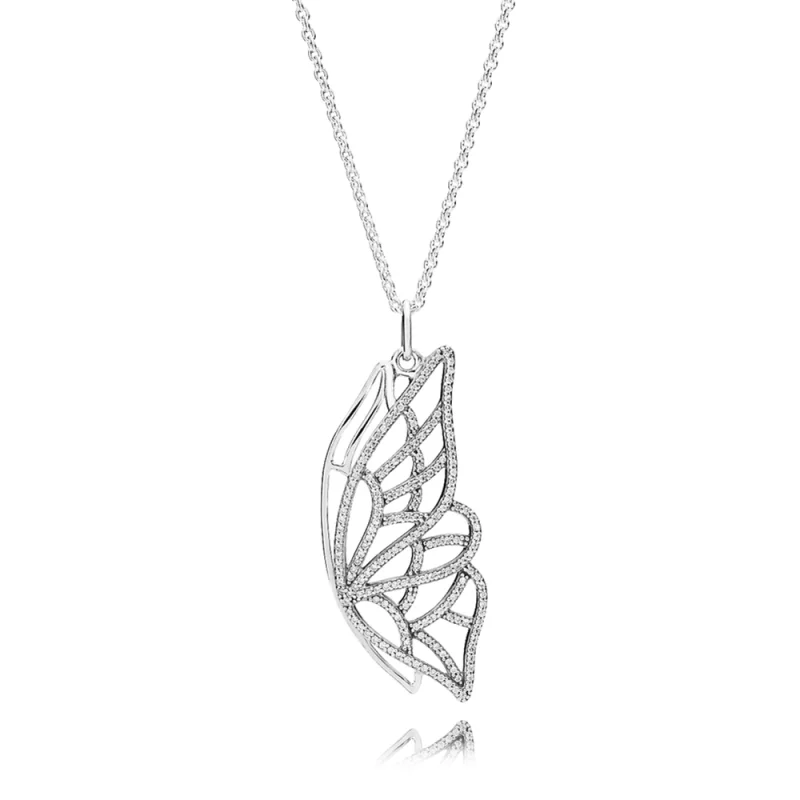 (image for) PANDORA New Beginning Butterfly with Clear CZ Pendant Necklace - 390367CZ-90 - Product Image