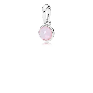 (image for) PANDORA October Droplet, Opalescent Pink Crystal Pendant - 390396NOP