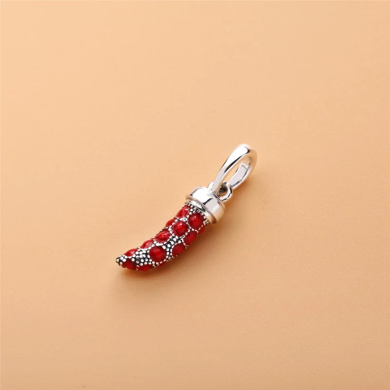 (image for) PANDORA Red Italian Horn Necklace Pendant, Red Enamel - 397203EN07 - View 2
