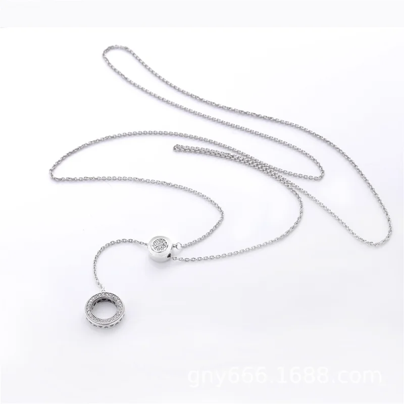 (image for) PANDORA Signature Necklace, Clear CZ - 397445CZ-70 - View 3