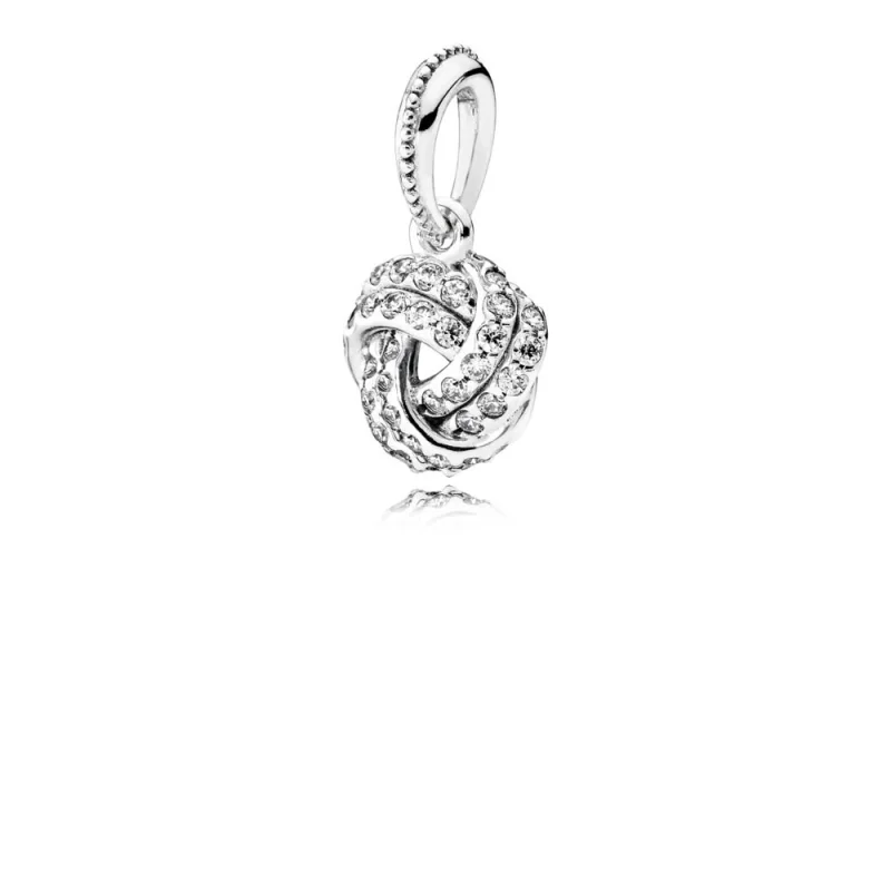 (image for) PANDORA Sparkling Love Knot Pendant Charm - 390385CZ - Product Image