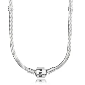 PANDORA Sterling Silver Barrel Clasp Necklace Chain - 590703HV PANDORA Sterling Silver Barrel Clasp Necklace Chain - 590703HV