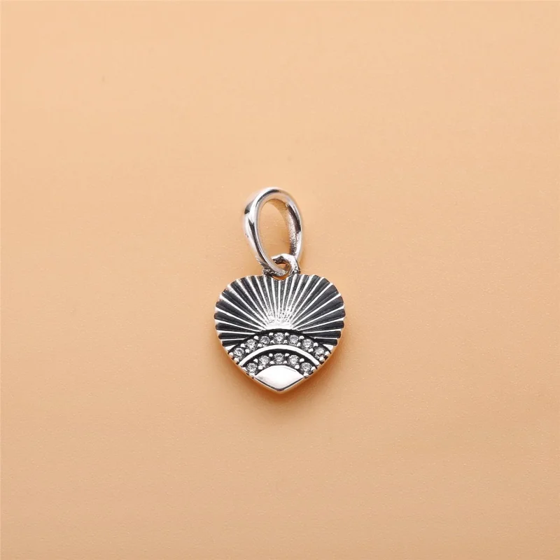 (image for) PANDORA Sterling Silver Fan of Love Pendant, Clear CZ - 397286CZ - View 2