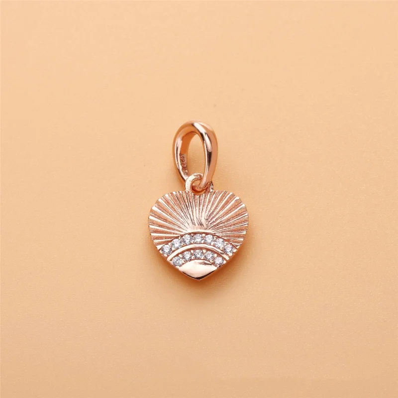 (image for) PANDORA Sterling Silver Fan of Love Pendant, Clear CZ - 397286CZ - View 3