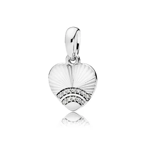 (image for) PANDORA Sterling Silver Fan of Love Pendant, Clear CZ - 397286CZ