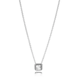 PANDORA Timeless Elegance Clear CZ Pendant Necklace - 396241CZ-45 PANDORA Timeless Elegance Clear CZ Pendant Necklace - 396241CZ-45