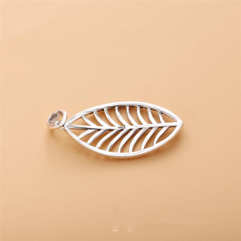 (image for) PANDORA Tropical Palm Pendant Necklace, Clear CZ - 390370CZ - View 2