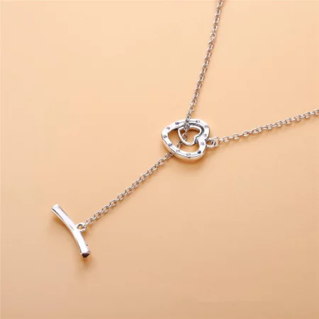PANDORA TWO HEARTS SILVER NECKLACE - 397246NRPMX