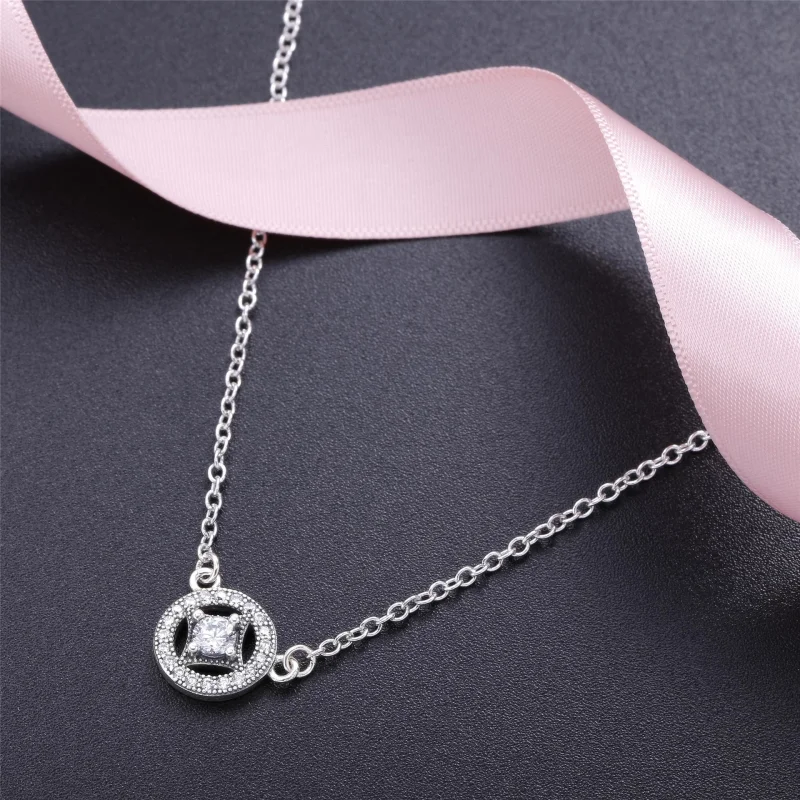 (image for) PANDORA Vintage Allure, Clear CZ Pendant Necklace - 590523CZ-45 - View 3