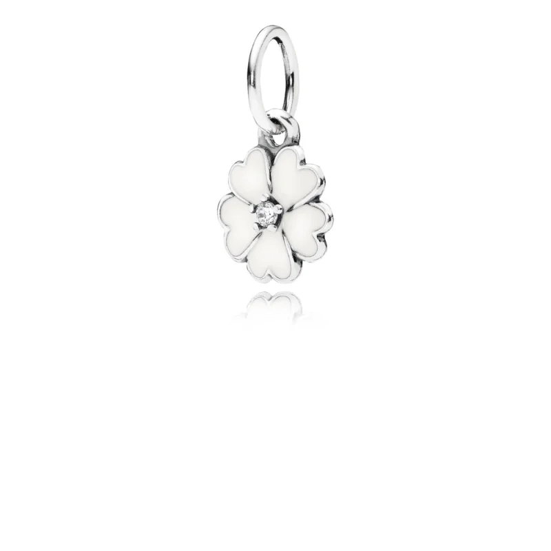 (image for) PANDORA White Primrose Flower Pendant - 390365EN12 - Product Image