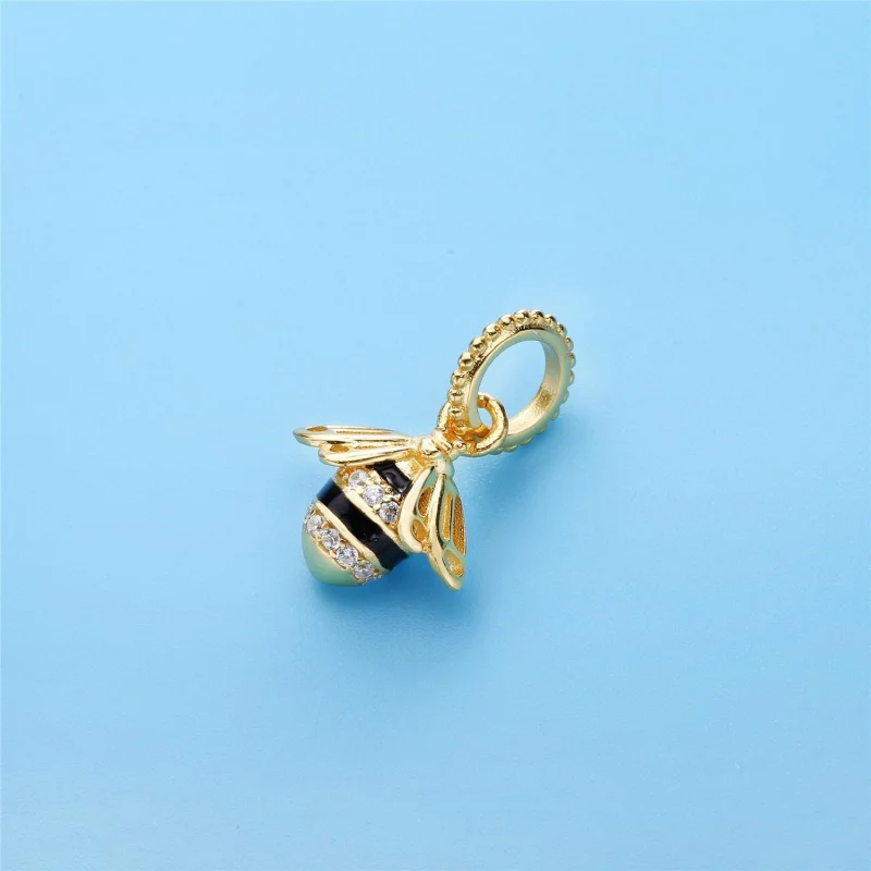 (image for) Queen Bee Pendant, PANDORA Shine™, Black Enamel Clear CZ - 367075EN16 - View 5