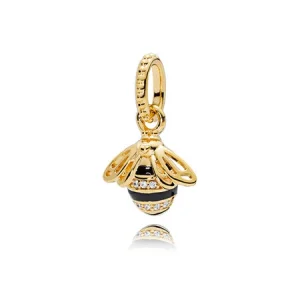 (image for) Queen Bee Pendant, PANDORA Shine™, Black Enamel Clear CZ - 367075EN16
