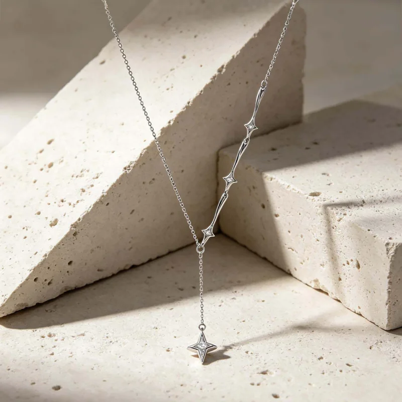 (image for) PANDORA Style Shooting Star Y-Shaped Pendant Necklace - SCN555 - View 4