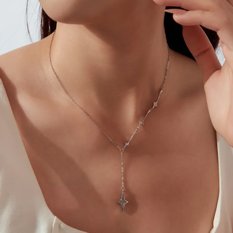 (image for) PANDORA Style Shooting Star Y-Shaped Pendant Necklace - SCN555 - View 5