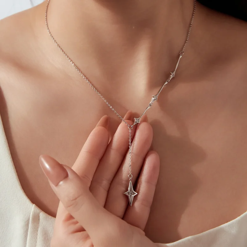 (image for) PANDORA Style Shooting Star Y-Shaped Pendant Necklace - SCN555 - View 6