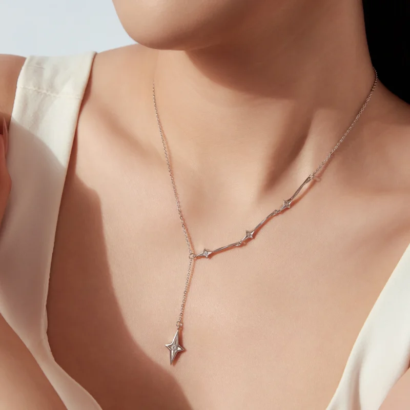 (image for) PANDORA Style Shooting Star Y-Shaped Pendant Necklace - SCN555 - View 7