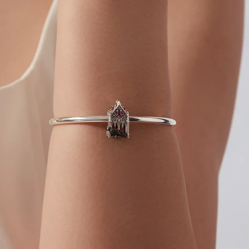 (image for) PANDORA Style Gothic Cathedral Crow Purple Zircon Charm - SCC3336 - View 6