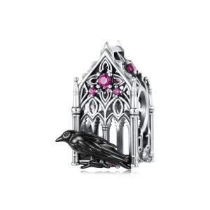 (image for) PANDORA Style Gothic Cathedral Crow Purple Zircon Charm - SCC3336