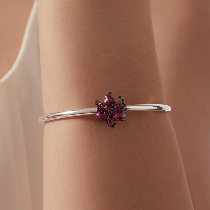 (image for) PANDORA Style Purple Enamel Flower Black Plated Charm - SCC3335 - View 6