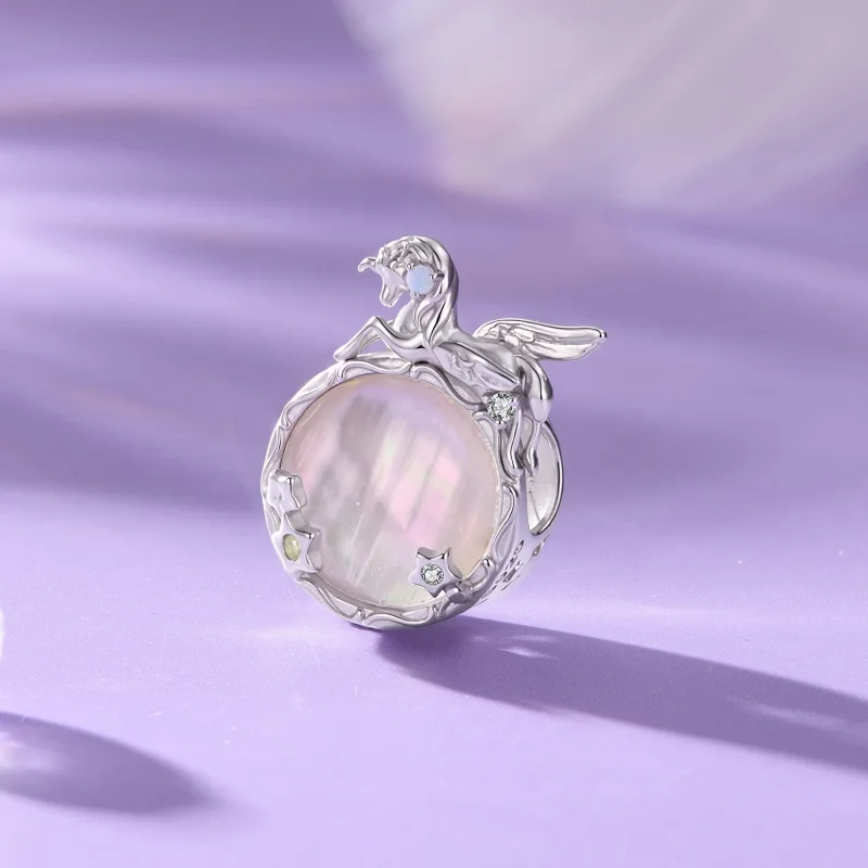 (image for) PANDORA Style Unicorn Mother of Pearl Bead Charm - SCC3341 - View 3
