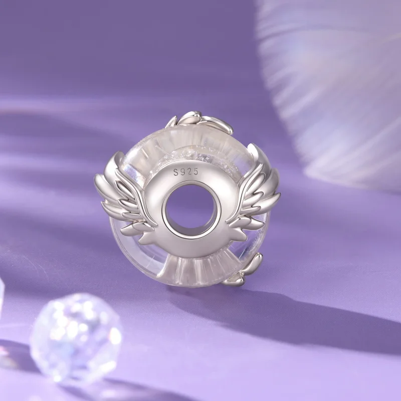 (image for) PANDORA Style Wing Detail Clear Murano Glass Charm - SCC3340 - View 2