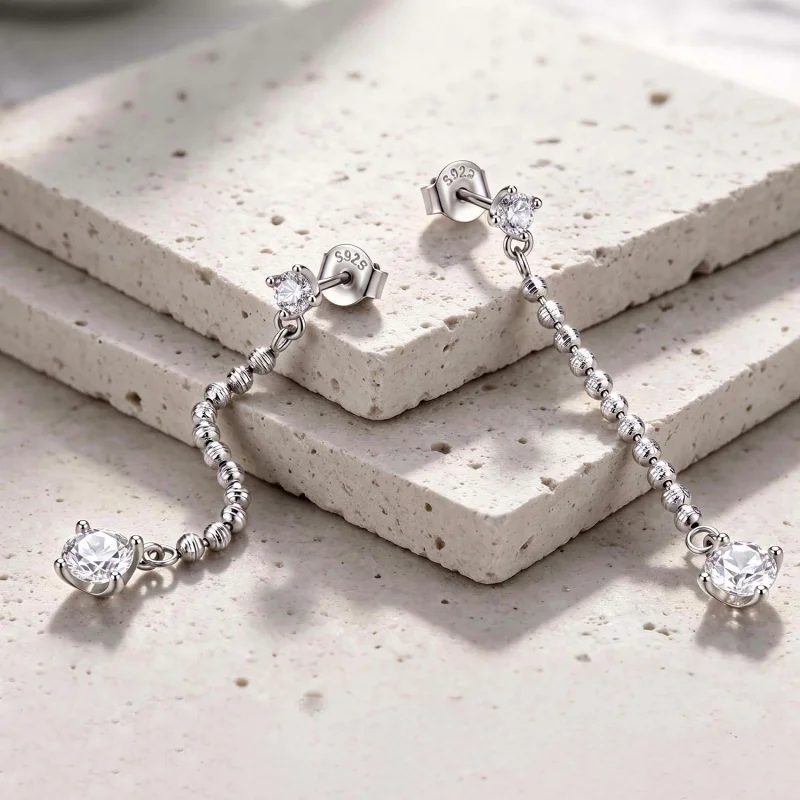 (image for) PANDORA Style Cubic Zirconia Tassel Drop Earrings - BSE1315 - View 2
