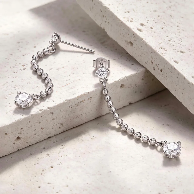 (image for) PANDORA Style Cubic Zirconia Tassel Drop Earrings - BSE1315 - View 3