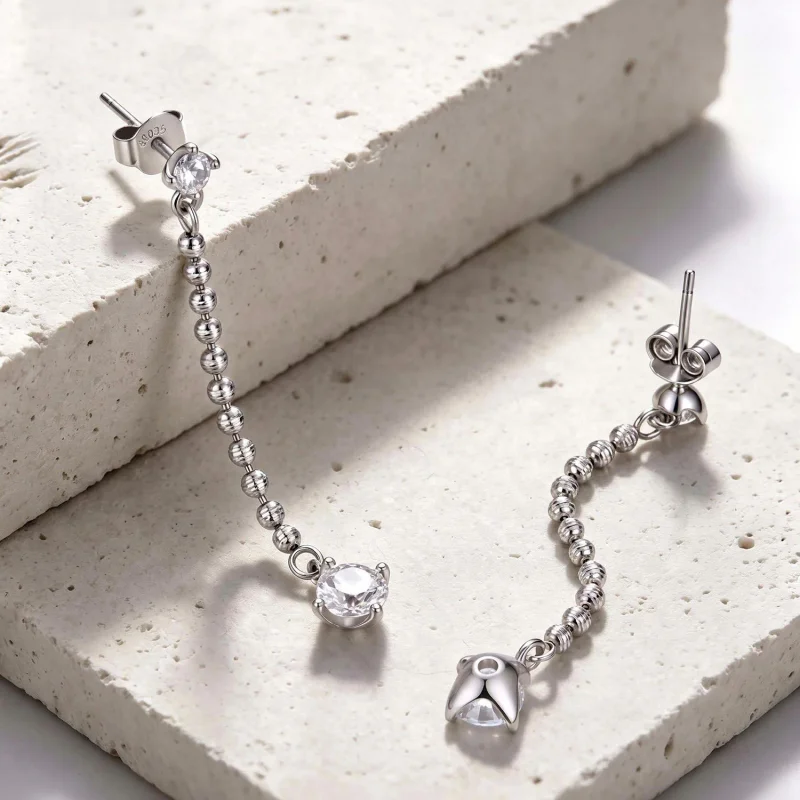 (image for) PANDORA Style Cubic Zirconia Tassel Drop Earrings - BSE1315 - View 4